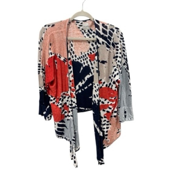 NIC+ZOE Art Scene 4 Way Linen-Blend Cardigan Size XL NWOT - Picture 2 of 8